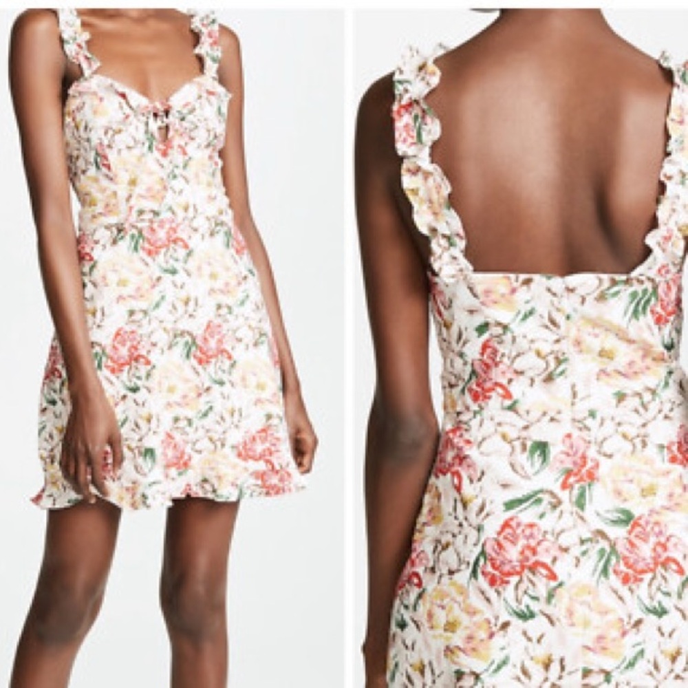 WAYF Floral Linen Blend Mini Sun Dress Sz Small